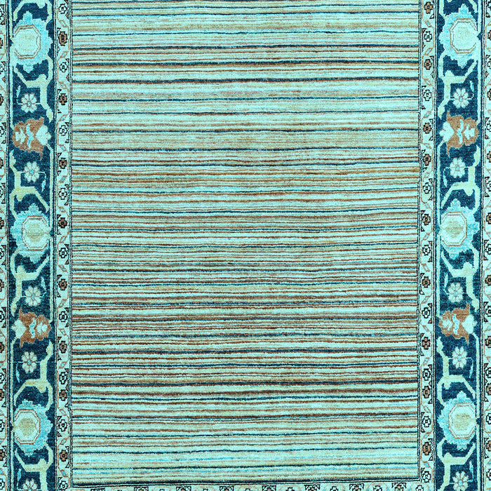 Machine Washable Oriental Light Blue Modern Rug, wshabs1837lblu