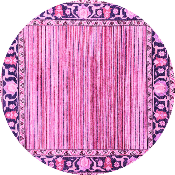 Round Oriental Pink Modern Rug, abs1837pnk