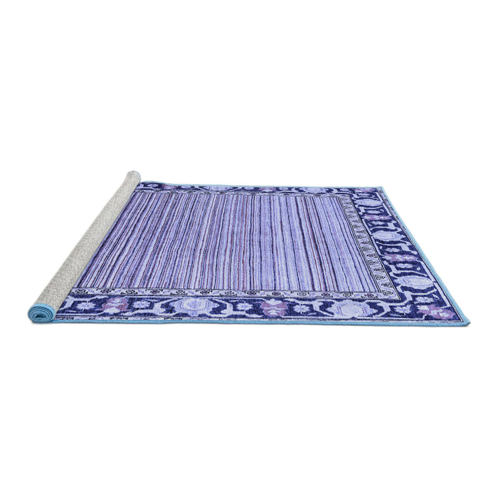 Sideview of Machine Washable Oriental Blue Modern Rug, wshabs1837blu