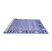 Sideview of Machine Washable Oriental Blue Modern Rug, wshabs1837blu