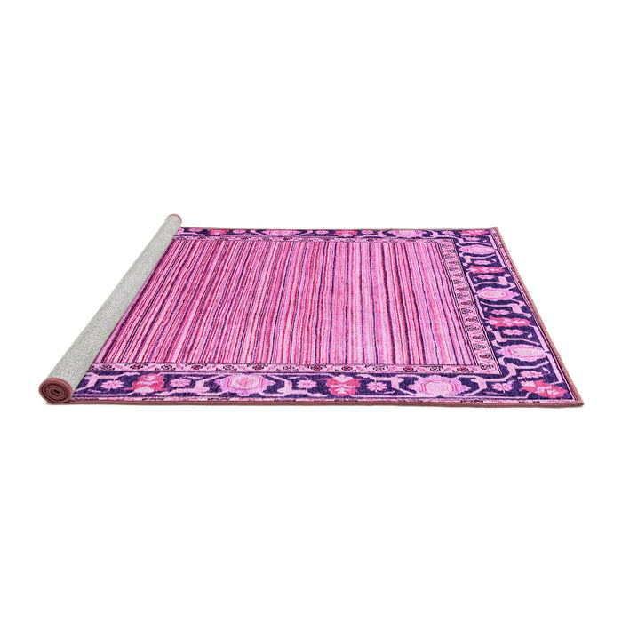 Sideview of Machine Washable Oriental Pink Modern Rug, wshabs1837pnk