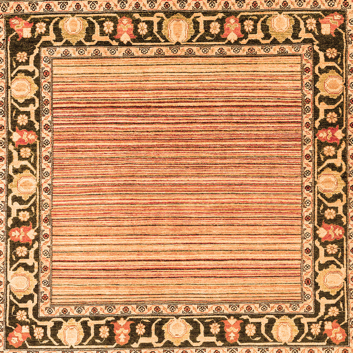 Square Oriental Orange Modern Rug, abs1837org