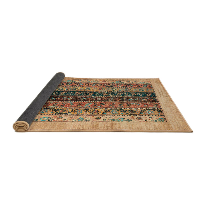 Sideview of Abstract Saddle Brown Oriental Rug, abs1838