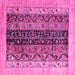 Square Machine Washable Oriental Pink Modern Rug, wshabs1838pnk