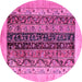 Round Oriental Pink Modern Rug, abs1838pnk