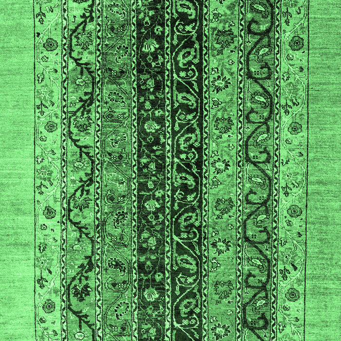 Machine Washable Oriental Emerald Green Modern Area Rugs, wshabs1838emgrn