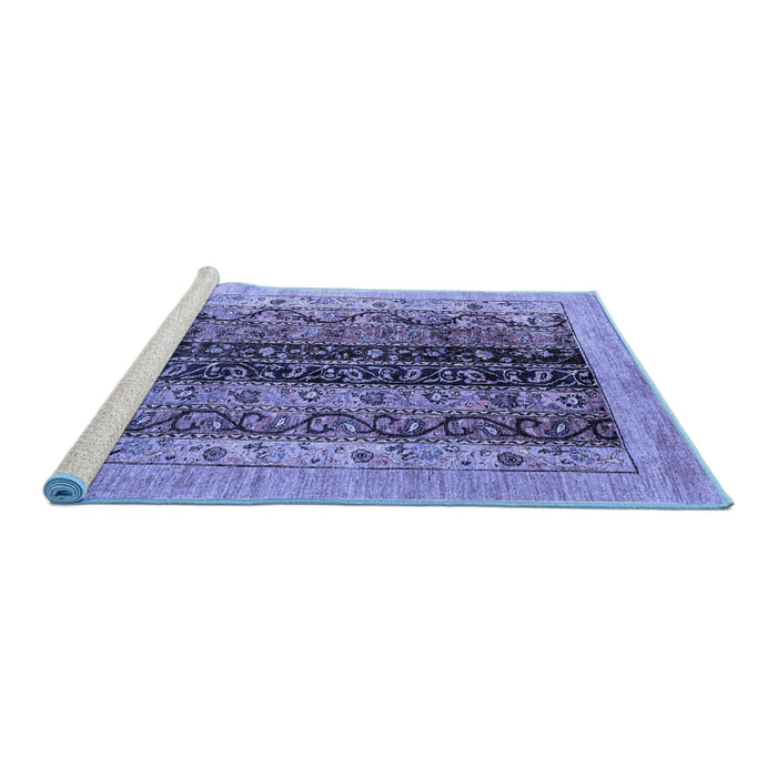 Sideview of Machine Washable Oriental Blue Modern Rug, wshabs1838blu