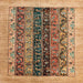 Square Abstract Saddle Brown Oriental Rug, abs1838