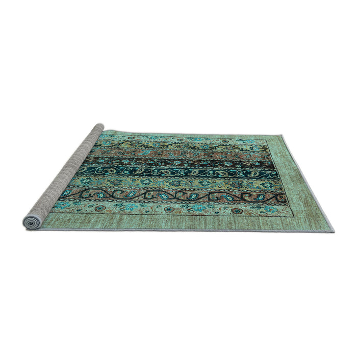 Sideview of Machine Washable Oriental Light Blue Modern Rug, wshabs1838lblu