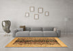 Machine Washable Oriental Brown Modern Rug in a Living Room,, wshabs1838brn