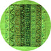 Round Oriental Green Modern Rug, abs1838grn