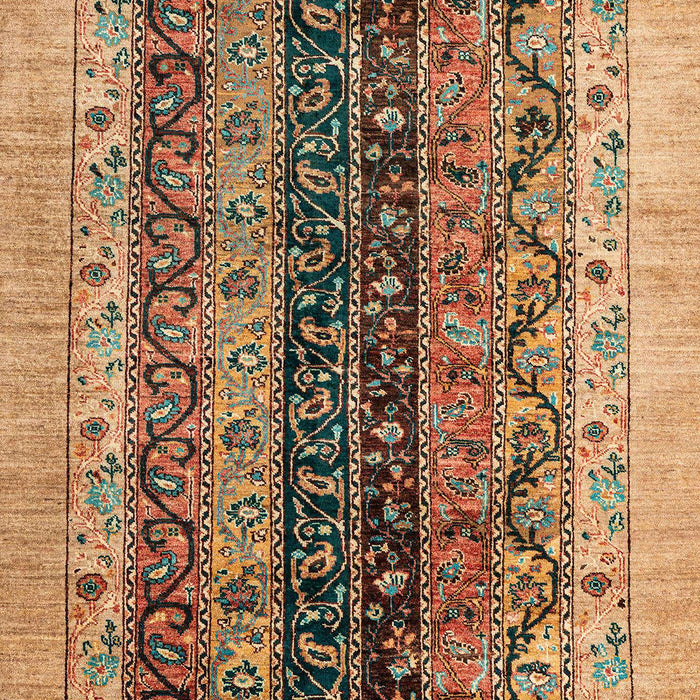 Machine Washable Abstract Saddle Brown Rug, wshabs1838