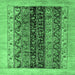 Square Oriental Emerald Green Modern Rug, abs1838emgrn