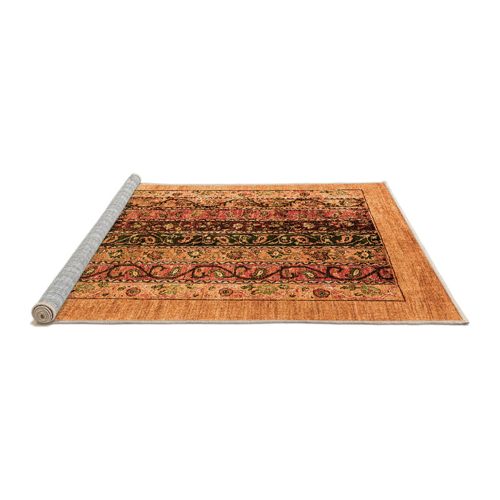 Sideview of Machine Washable Oriental Orange Modern Area Rugs, wshabs1838org