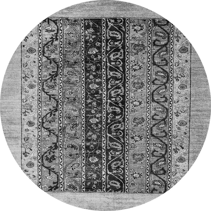Round Oriental Gray Modern Rug, abs1838gry