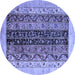 Round Oriental Blue Modern Rug, abs1838blu