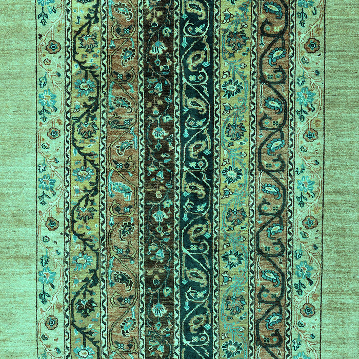 Machine Washable Oriental Turquoise Modern Area Rugs, wshabs1838turq