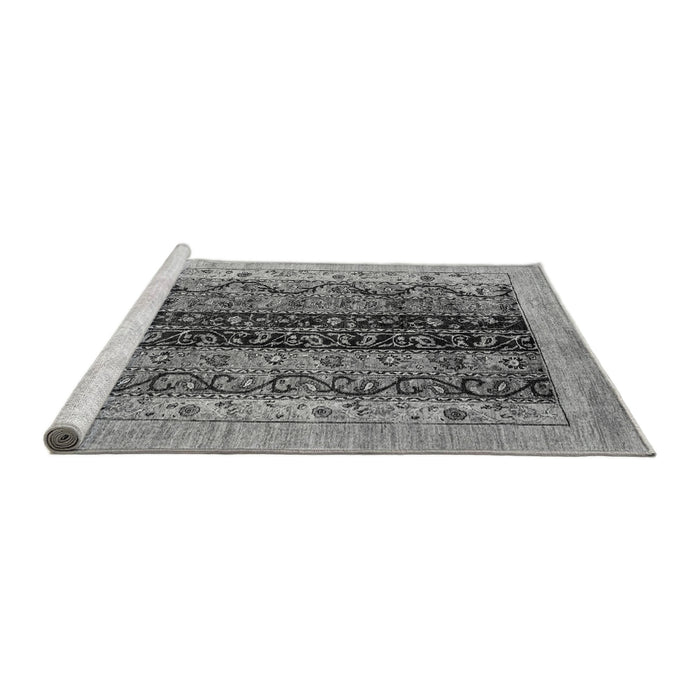 Sideview of Machine Washable Oriental Gray Modern Rug, wshabs1838gry