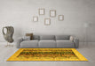 Machine Washable Oriental Yellow Modern Rug in a Living Room, wshabs1838yw