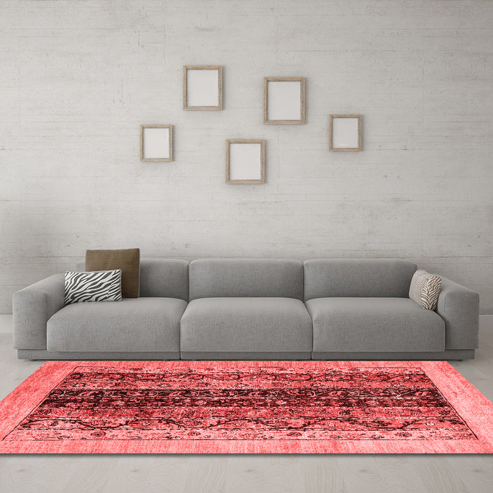 Modern Red Washable Rugs