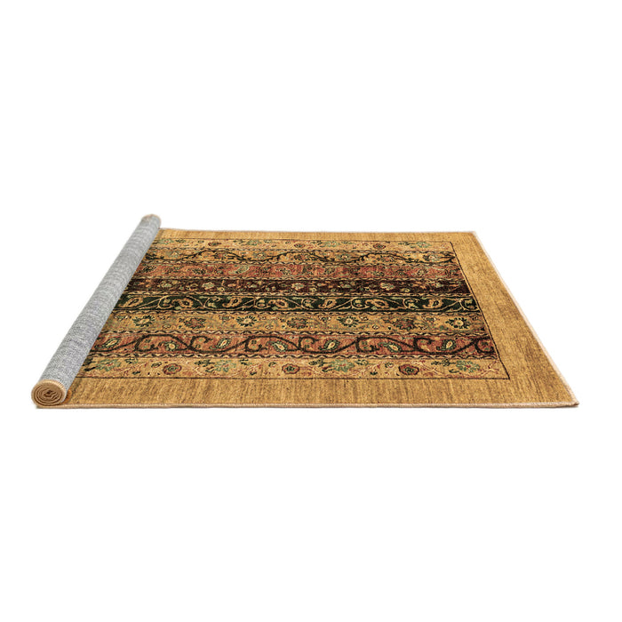 Sideview of Machine Washable Oriental Brown Modern Rug, wshabs1838brn
