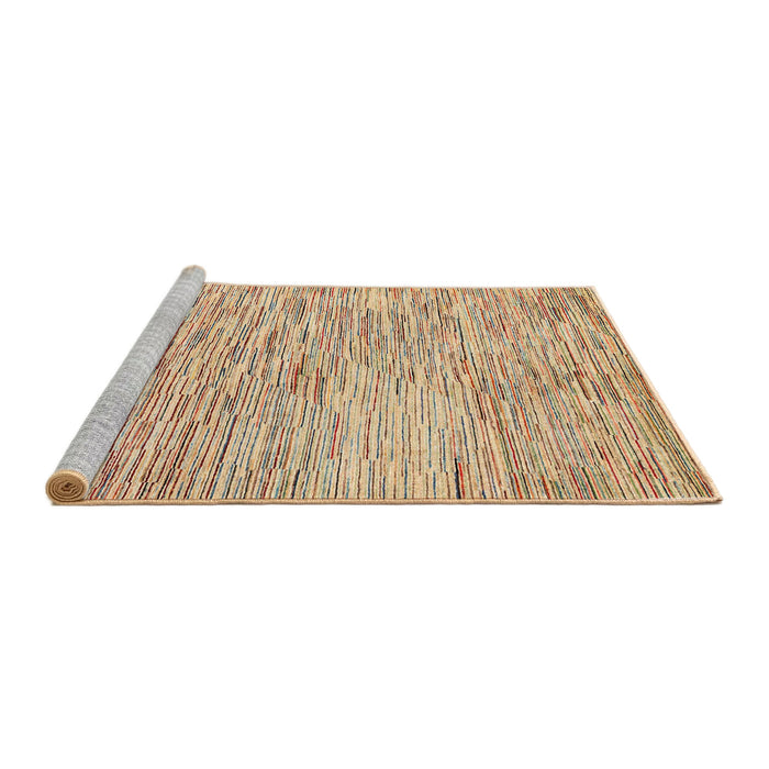 Sideview of Machine Washable Abstract Brown Gold Rug, wshabs1839