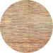 Round Abstract Brown Gold Oriental Rug, abs1839