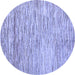 Round Machine Washable Oriental Blue Modern Rug, wshabs1839blu