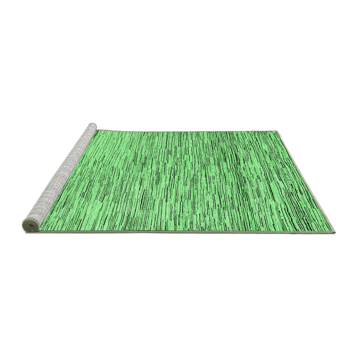 Sideview of Machine Washable Oriental Emerald Green Modern Area Rugs, wshabs1839emgrn