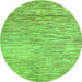 Round Oriental Green Modern Rug, abs1839grn