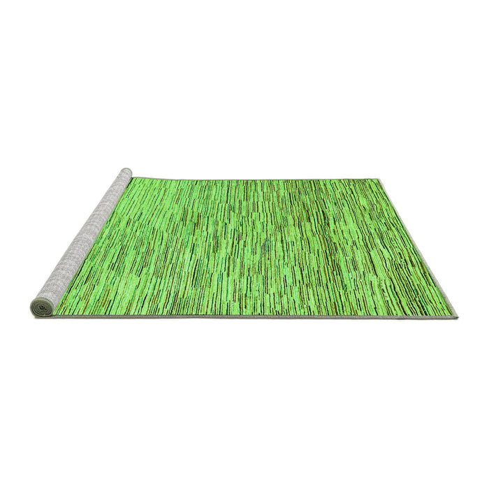 Sideview of Machine Washable Oriental Green Modern Area Rugs, wshabs1839grn