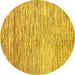 Round Oriental Yellow Modern Rug, abs1839yw