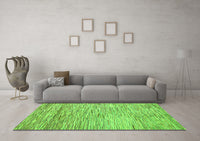 Machine Washable Oriental Green Modern Rug, wshabs1839grn