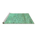 Sideview of Machine Washable Oriental Turquoise Modern Area Rugs, wshabs1839turq