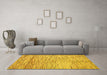 Machine Washable Oriental Yellow Modern Rug in a Living Room, wshabs1839yw