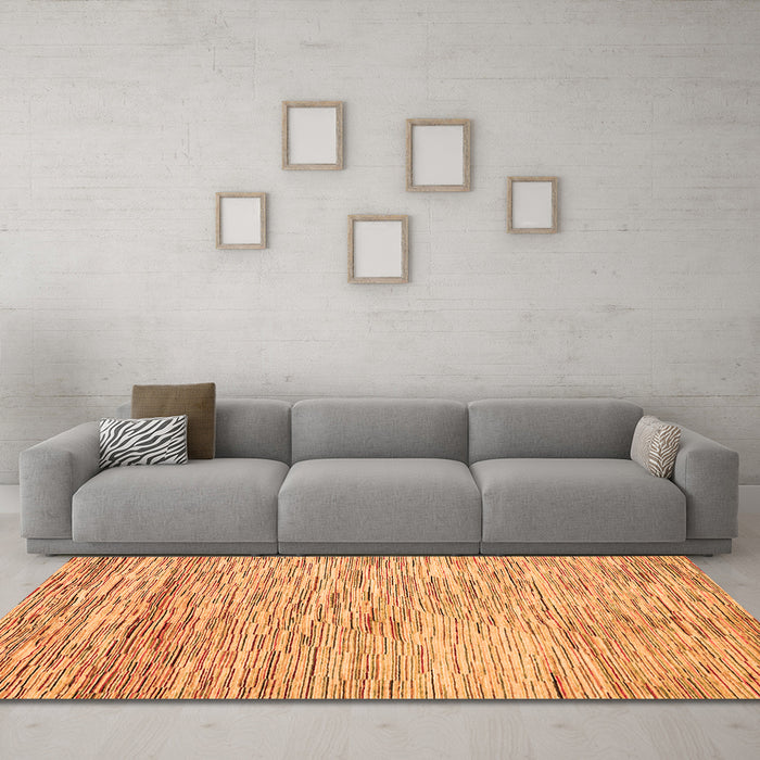 Machine Washable Oriental Orange Modern Area Rugs in a Living Room, wshabs1839org