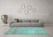 Machine Washable Oriental Light Blue Modern Rug in a Living Room, wshabs1839lblu