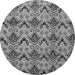 Round Machine Washable Abstract Gray Modern Rug, wshabs183gry