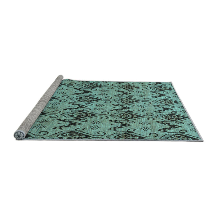 Sideview of Machine Washable Abstract Light Blue Modern Rug, wshabs183lblu