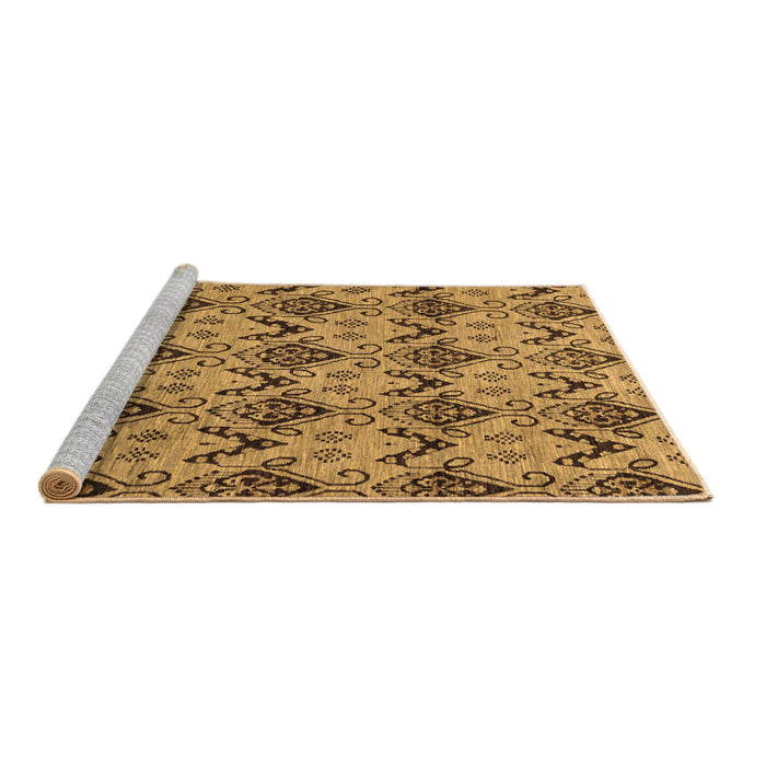 Sideview of Machine Washable Abstract Brown Modern Rug, wshabs183brn