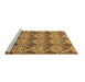 Sideview of Machine Washable Abstract Brown Modern Rug, wshabs183brn