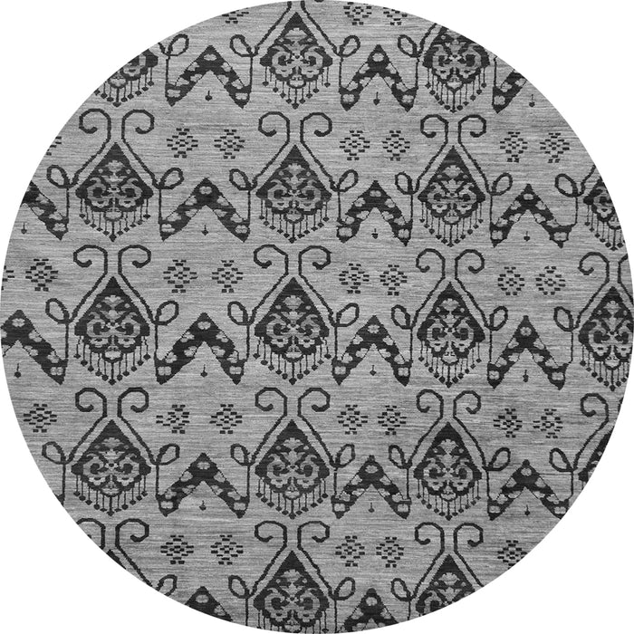 Round Abstract Gray Modern Rug, abs183gry