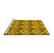 Sideview of Machine Washable Abstract Yellow Modern Rug, wshabs183yw