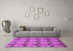 Machine Washable Abstract Purple Modern Area Rugs in a Living Room, wshabs183pur