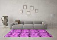 Machine Washable Abstract Purple Modern Rug, wshabs183pur