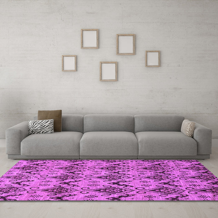 Machine Washable Abstract Purple Modern Area Rugs in a Living Room, wshabs183pur