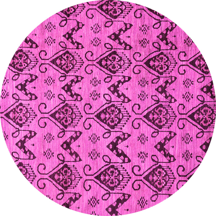 Round Abstract Pink Modern Rug, abs183pnk