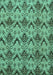 Machine Washable Abstract Turquoise Modern Area Rugs, wshabs183turq