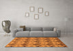 Machine Washable Abstract Orange Modern Area Rugs in a Living Room, wshabs183org