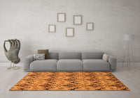 Machine Washable Abstract Orange Modern Rug, wshabs183org